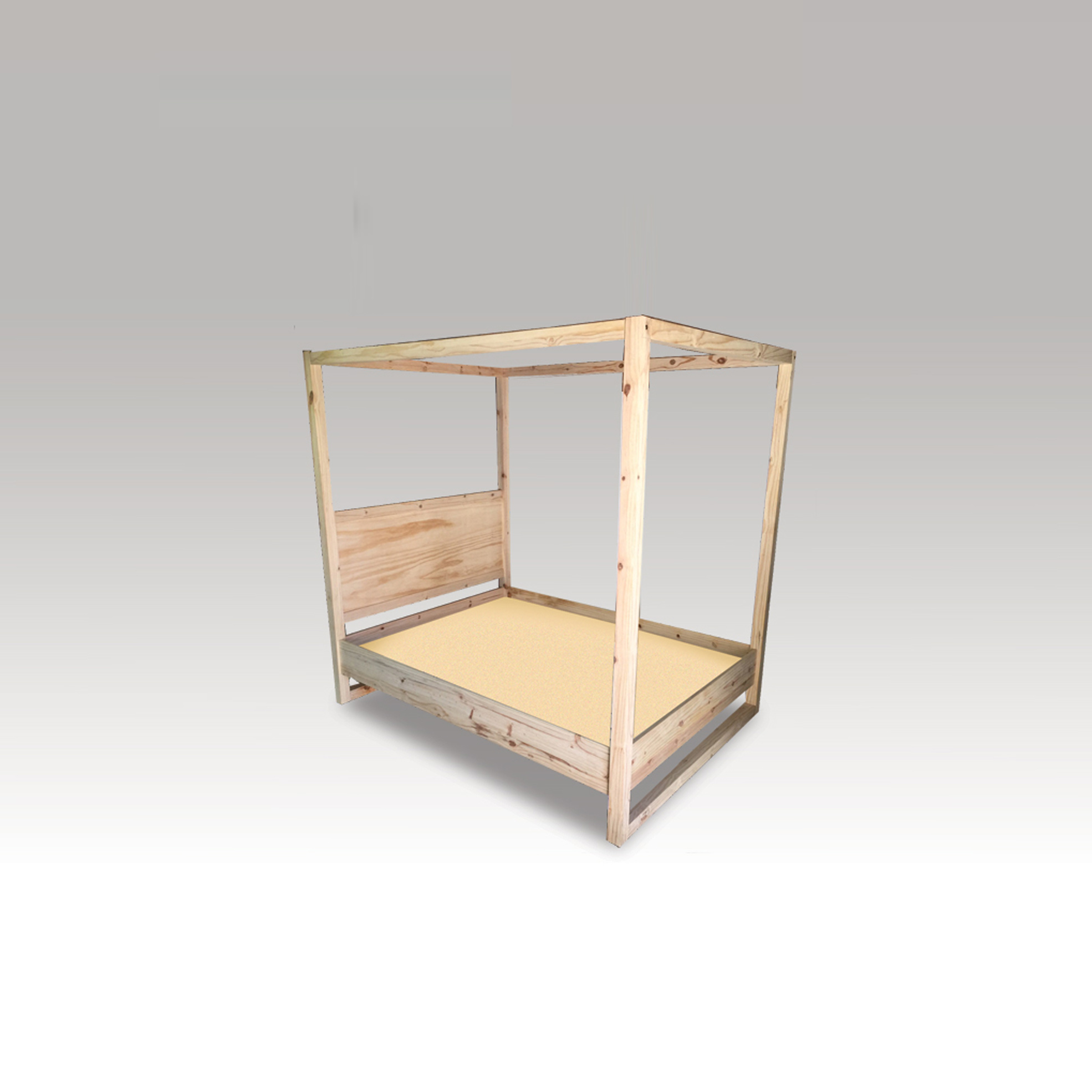 Shyla 4 Poster Bed & Slat (65x65) R